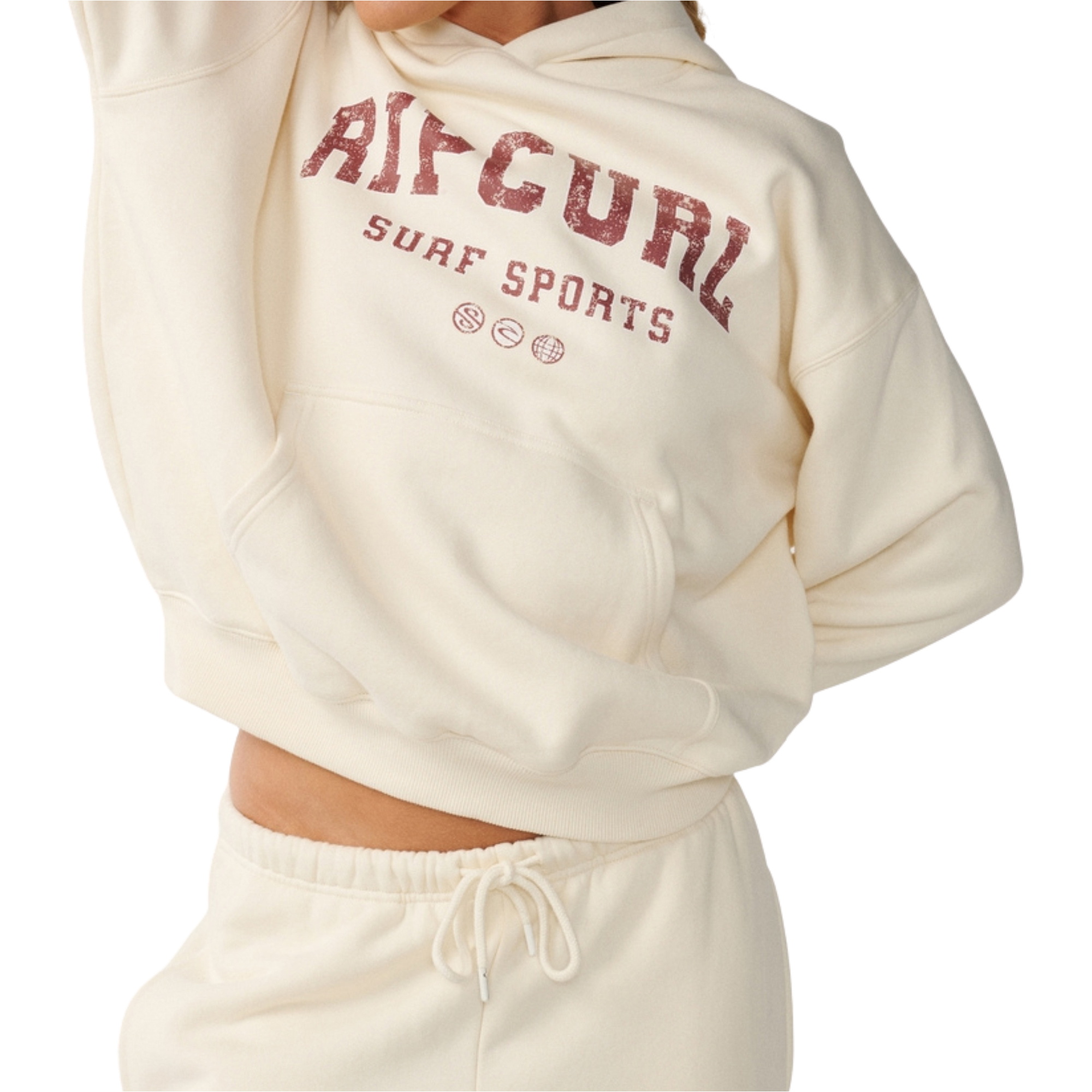 2026 Rip Curl Womens Varsity Sports Hoodie 0DUWFL - Bone